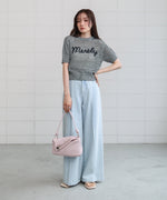 コード刺繍ロゴ入り麻タッチプルオーバー