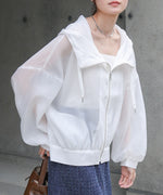 【NEW】フード付きシアーパーカー