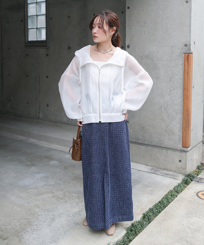 【NEW】フード付きシアーパーカー