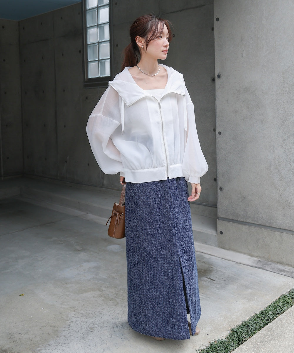 【NEW】フード付きシアーパーカー