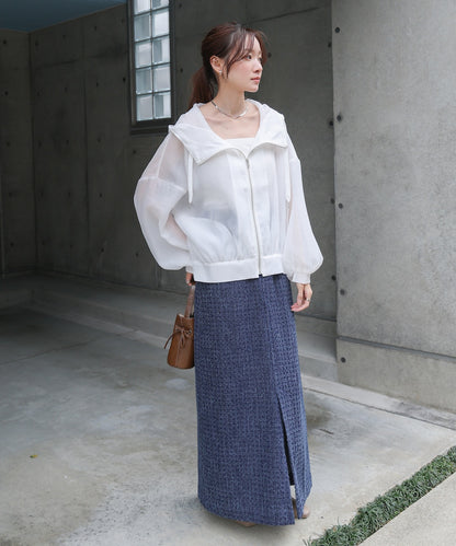 【NEW】フード付きシアーパーカー