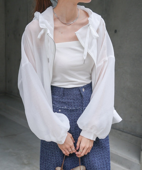 【NEW】フード付きシアーパーカー