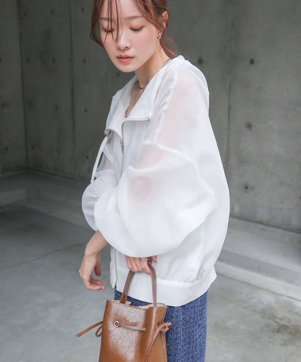 【NEW】フード付きシアーパーカー