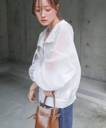 【NEW】フード付きシアーパーカー