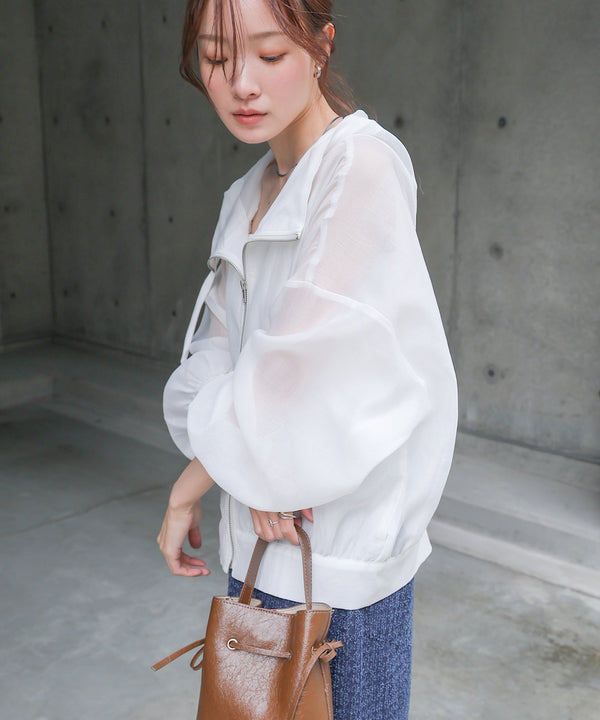 【NEW】フード付きシアーパーカー