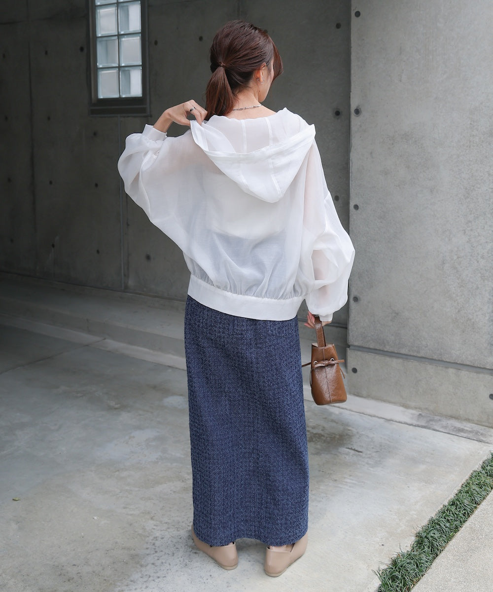 【NEW】フード付きシアーパーカー