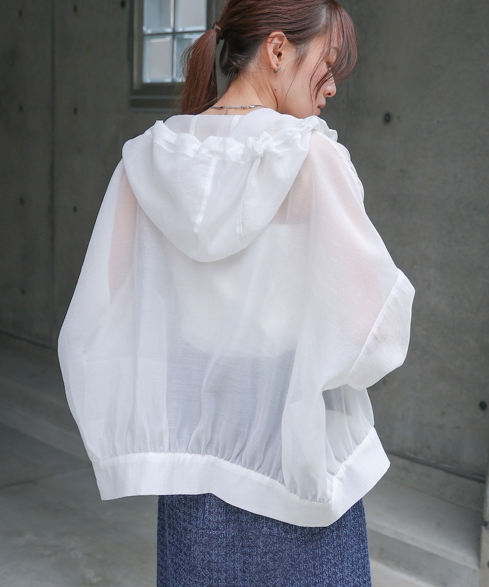 【NEW】フード付きシアーパーカー