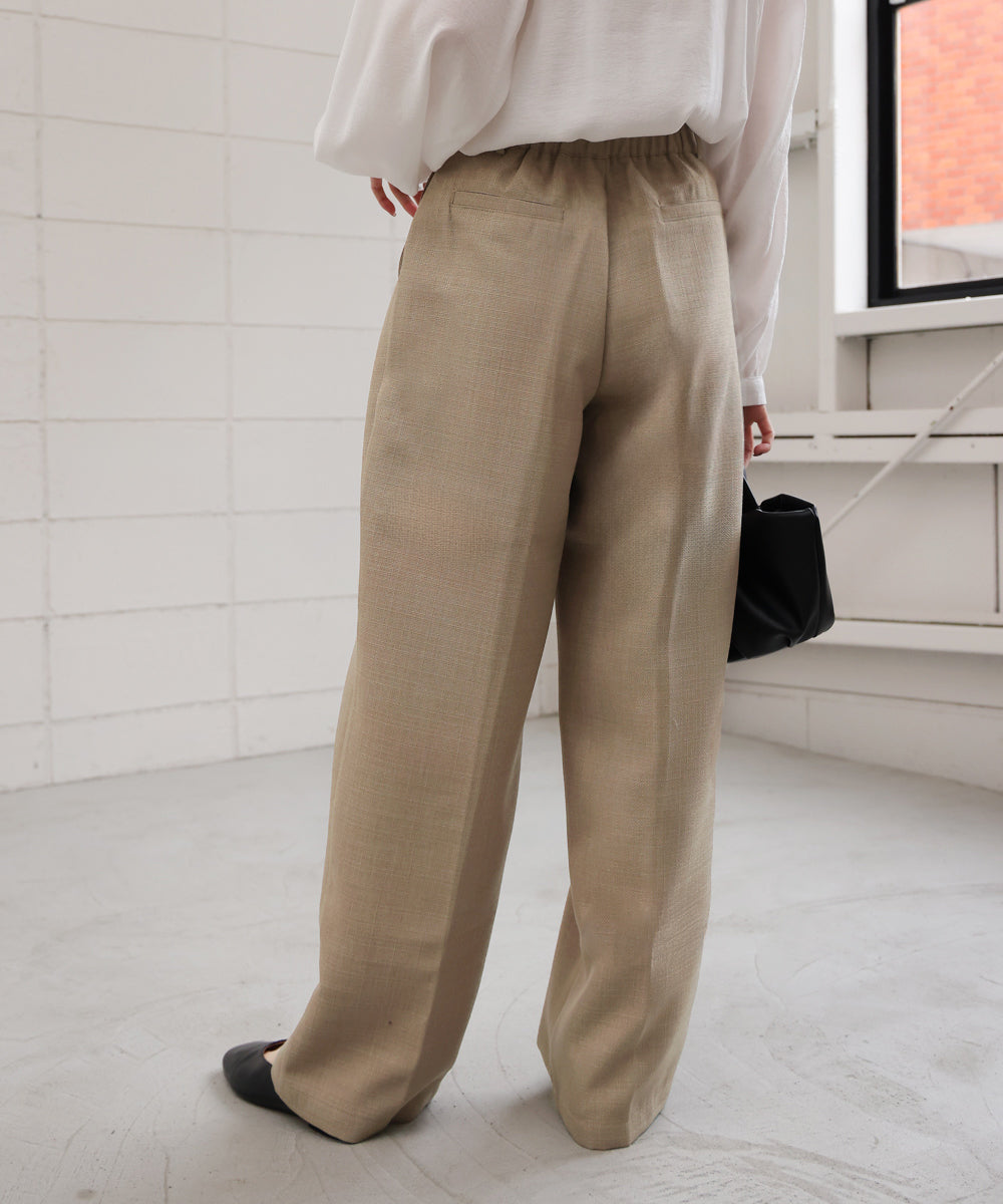 tweed tuck wide pants