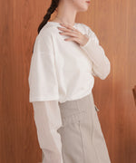 シアーストライプレイヤードプルオーバー