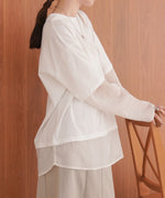 シアーストライプレイヤードプルオーバー