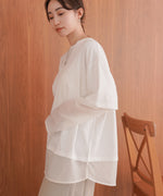 シアーストライプレイヤードプルオーバー