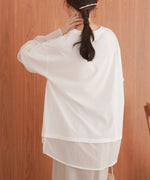 シアーストライプレイヤードプルオーバー