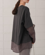 シアーストライプレイヤードプルオーバー