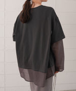 シアーストライプレイヤードプルオーバー