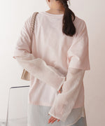 シアーストライプレイヤードプルオーバー