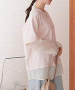 シアーストライプレイヤードプルオーバー