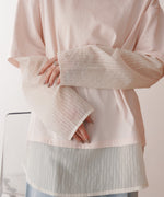 シアーストライプレイヤードプルオーバー