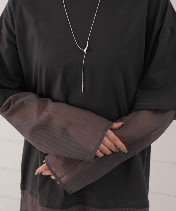 シアーストライプレイヤードプルオーバー