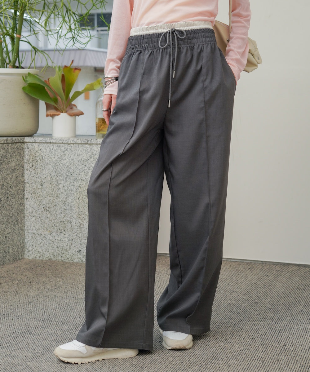 【S・Mサイズ展開】ダブルウエストパンツ
