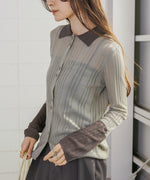 サマーニット襟付きカーディガン