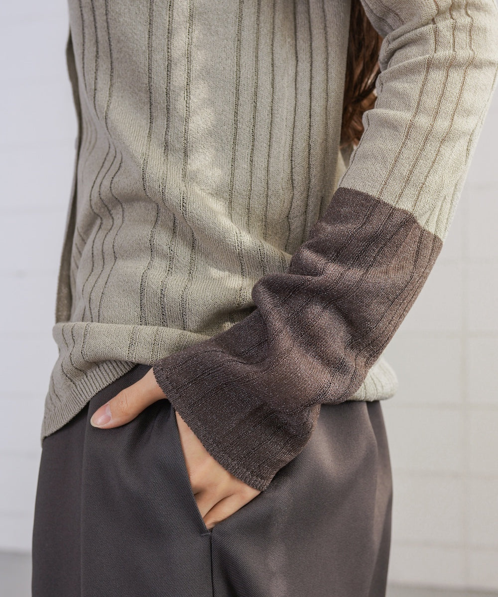 サマーニット襟付きカーディガン