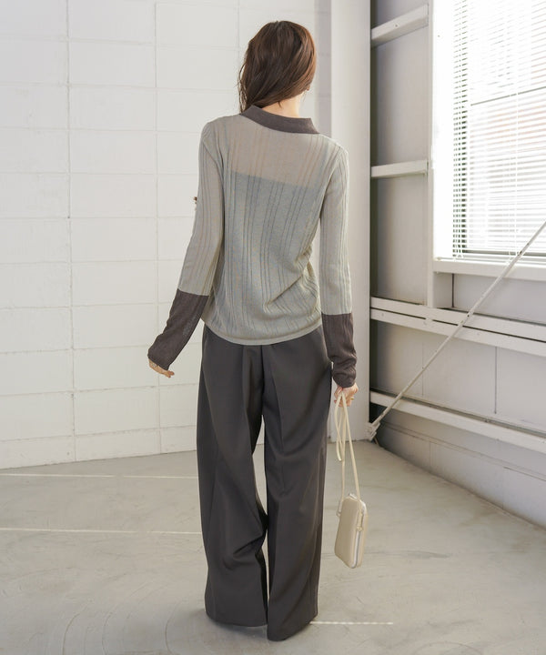 サマーニット襟付きカーディガン