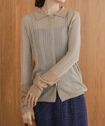 サマーニット襟付きカーディガン