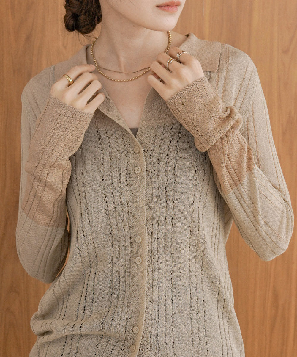 サマーニット襟付きカーディガン