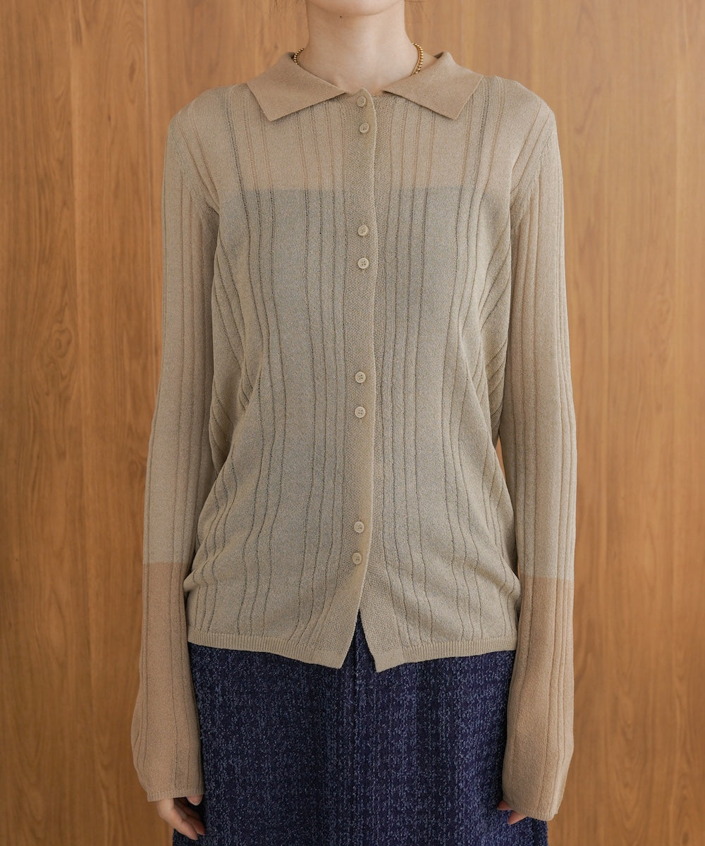 サマーニット襟付きカーディガン