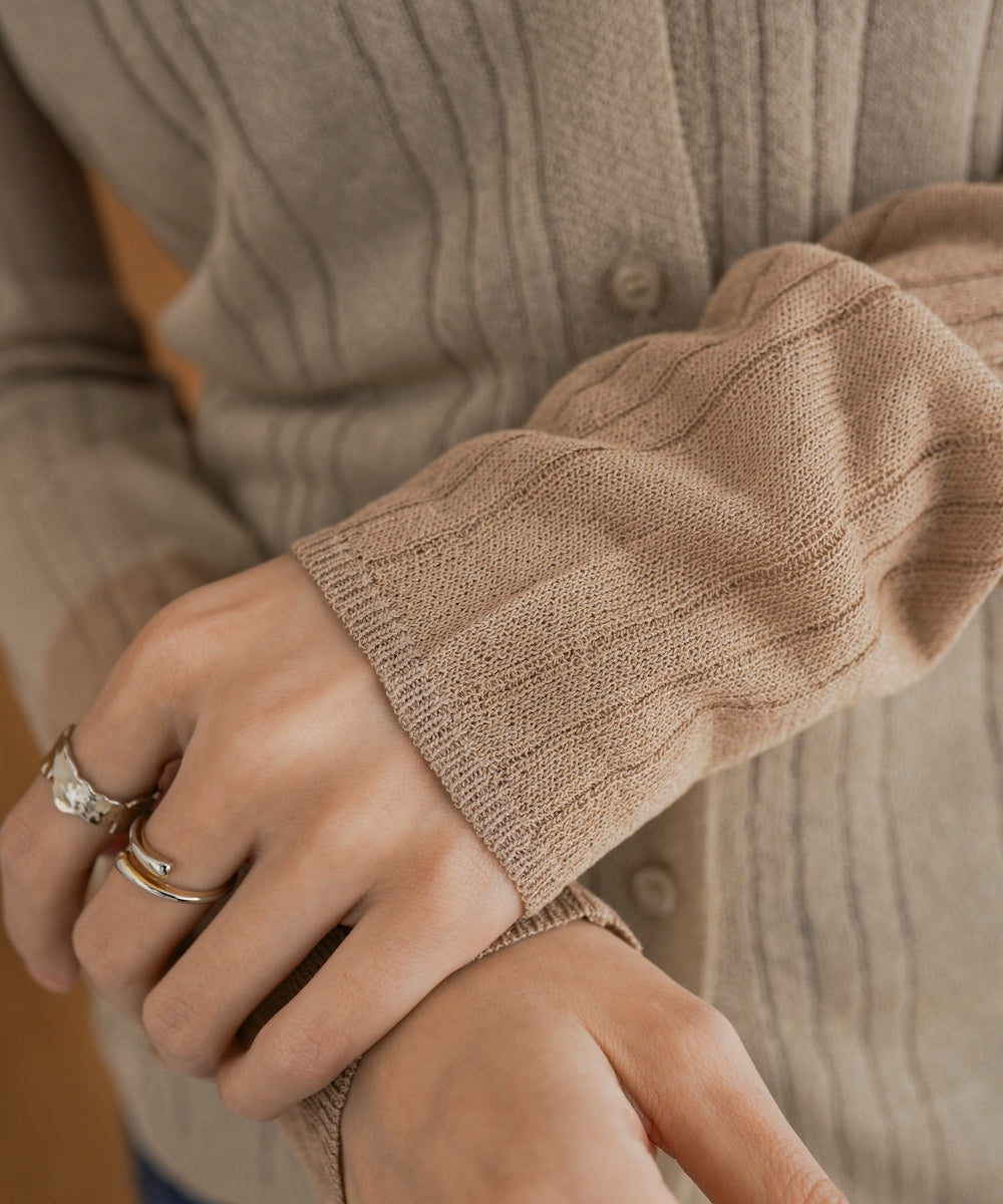 サマーニット襟付きカーディガン