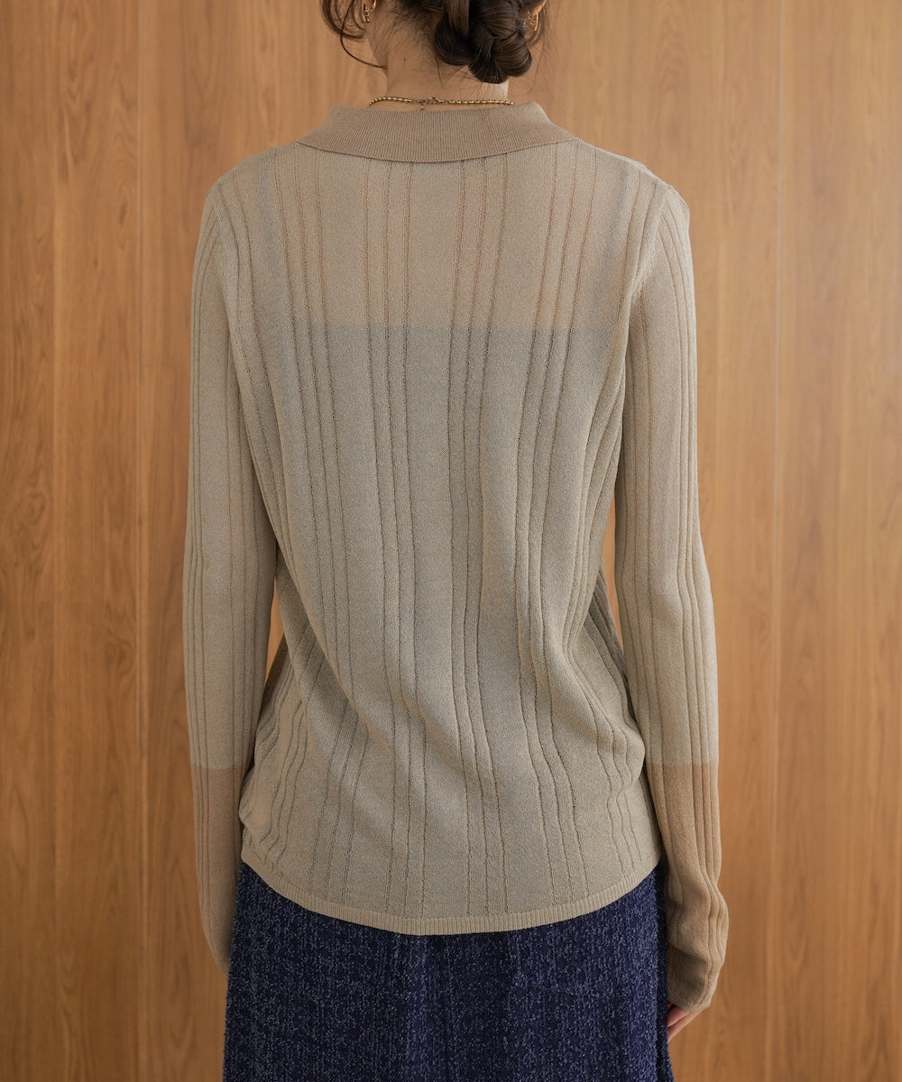 サマーニット襟付きカーディガン