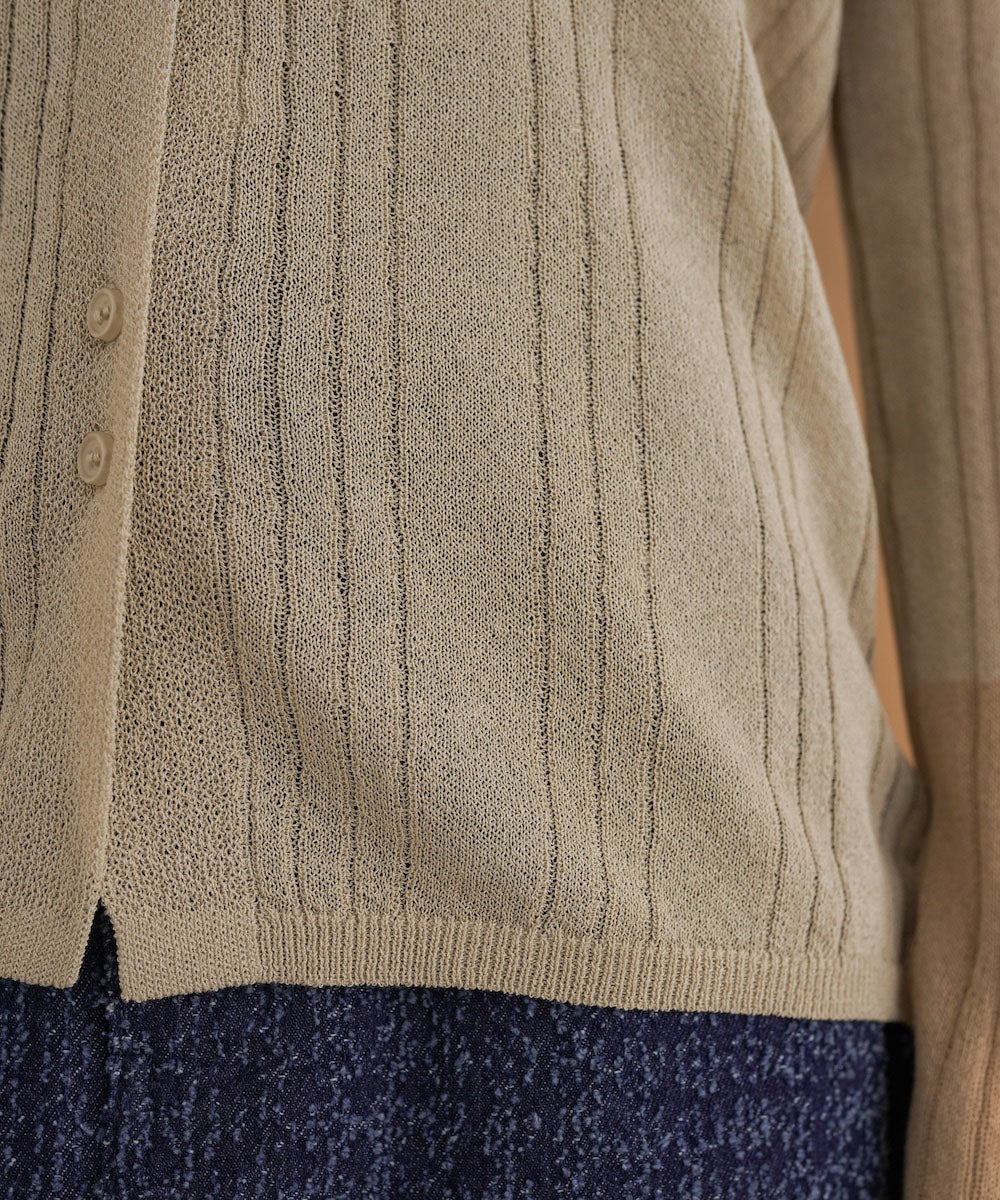 サマーニット襟付きカーディガン