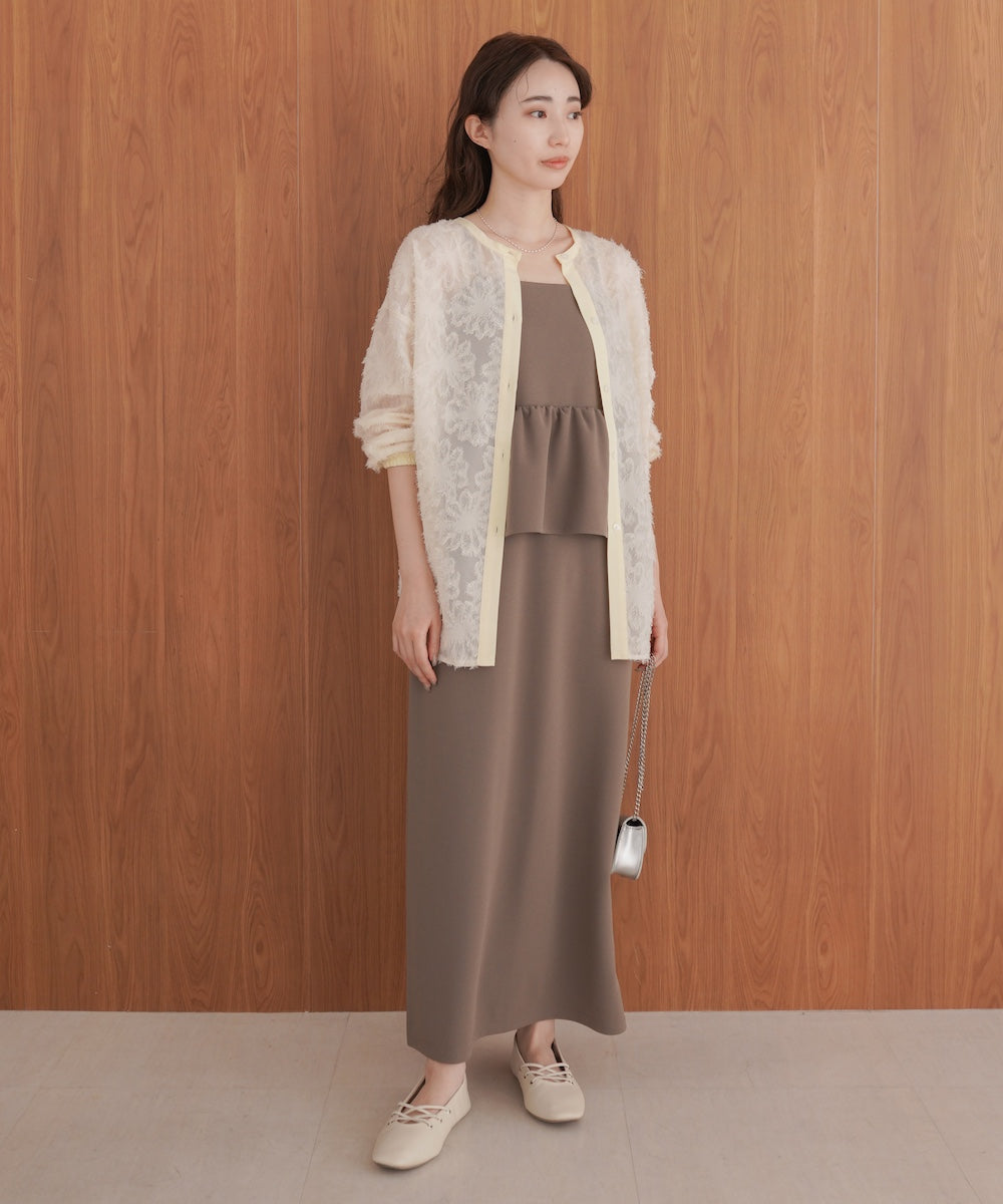 フェザージャガード前後２ＷＡＹロングブラウス