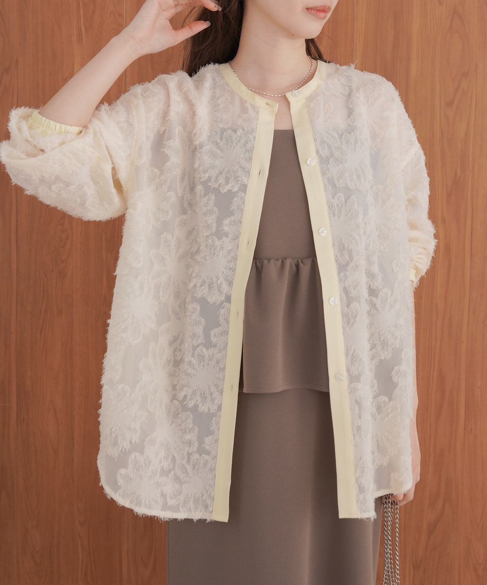 フェザージャガード前後２ＷＡＹロングブラウス