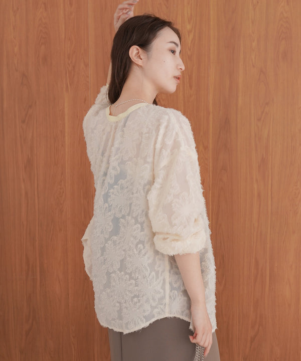 フェザージャガード前後２ＷＡＹロングブラウス