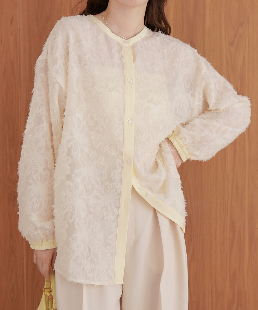 フェザージャガード前後２ＷＡＹロングブラウス