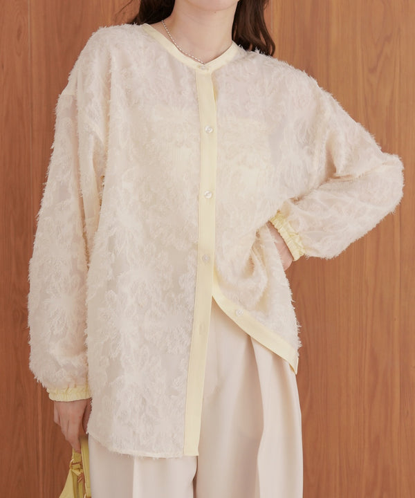 フェザージャガード前後２ＷＡＹロングブラウス