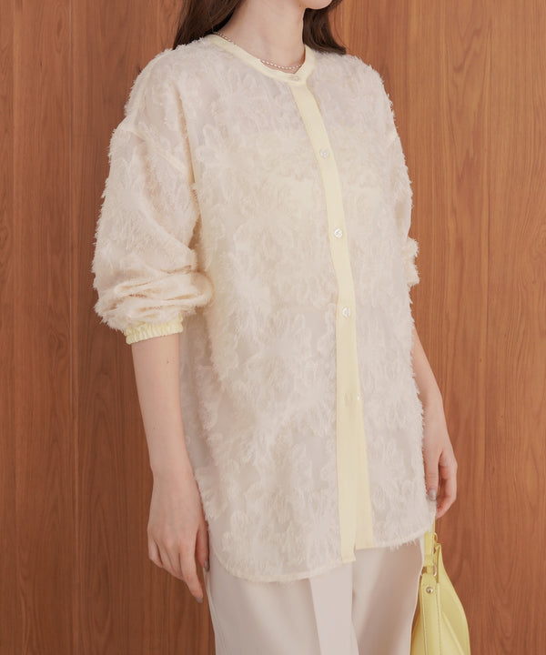 フェザージャガード前後２ＷＡＹロングブラウス