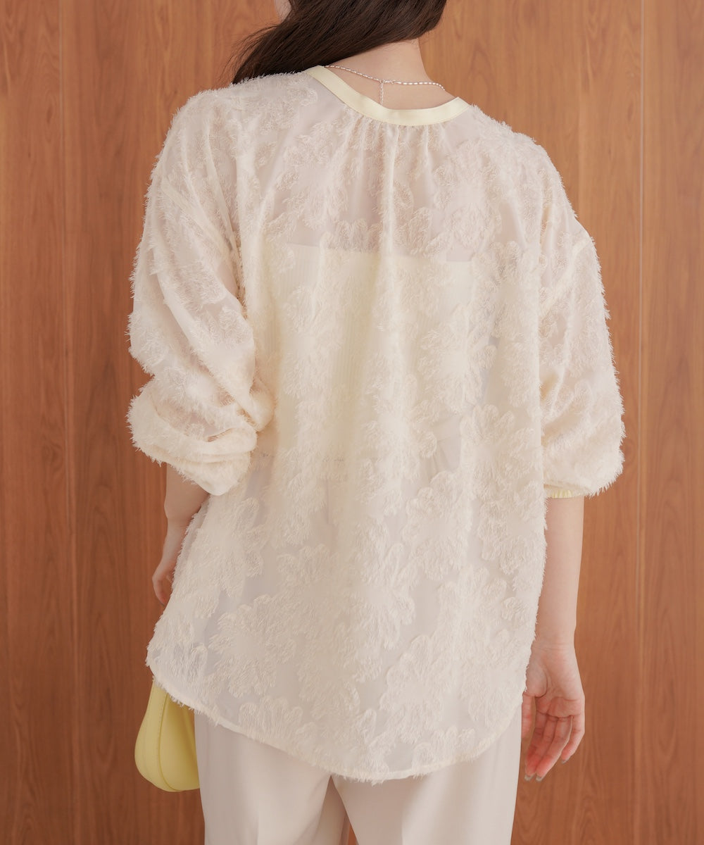 フェザージャガード前後２ＷＡＹロングブラウス