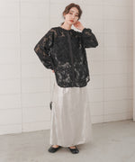 フェザージャガード前後２ＷＡＹロングブラウス