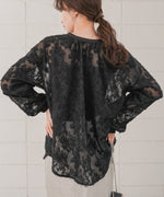 フェザージャガード前後２ＷＡＹロングブラウス