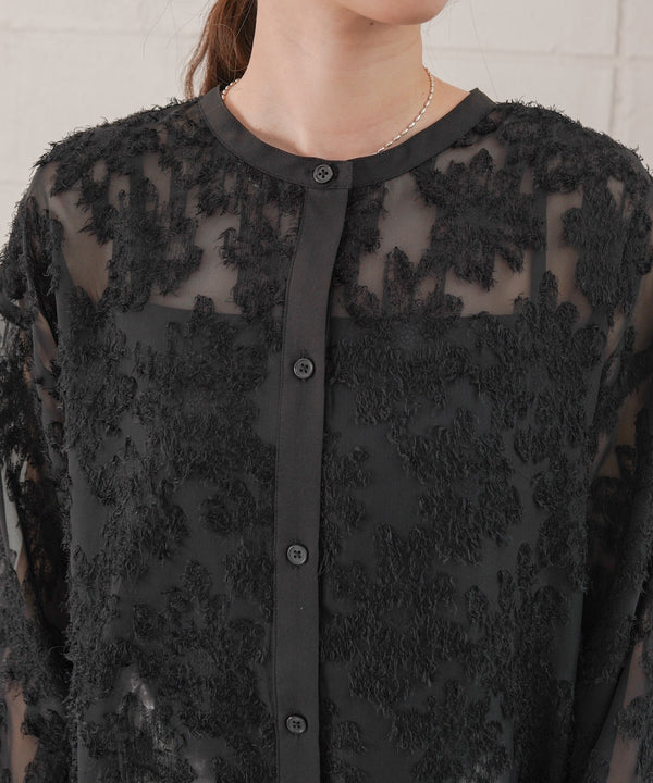 フェザージャガード前後２ＷＡＹロングブラウス