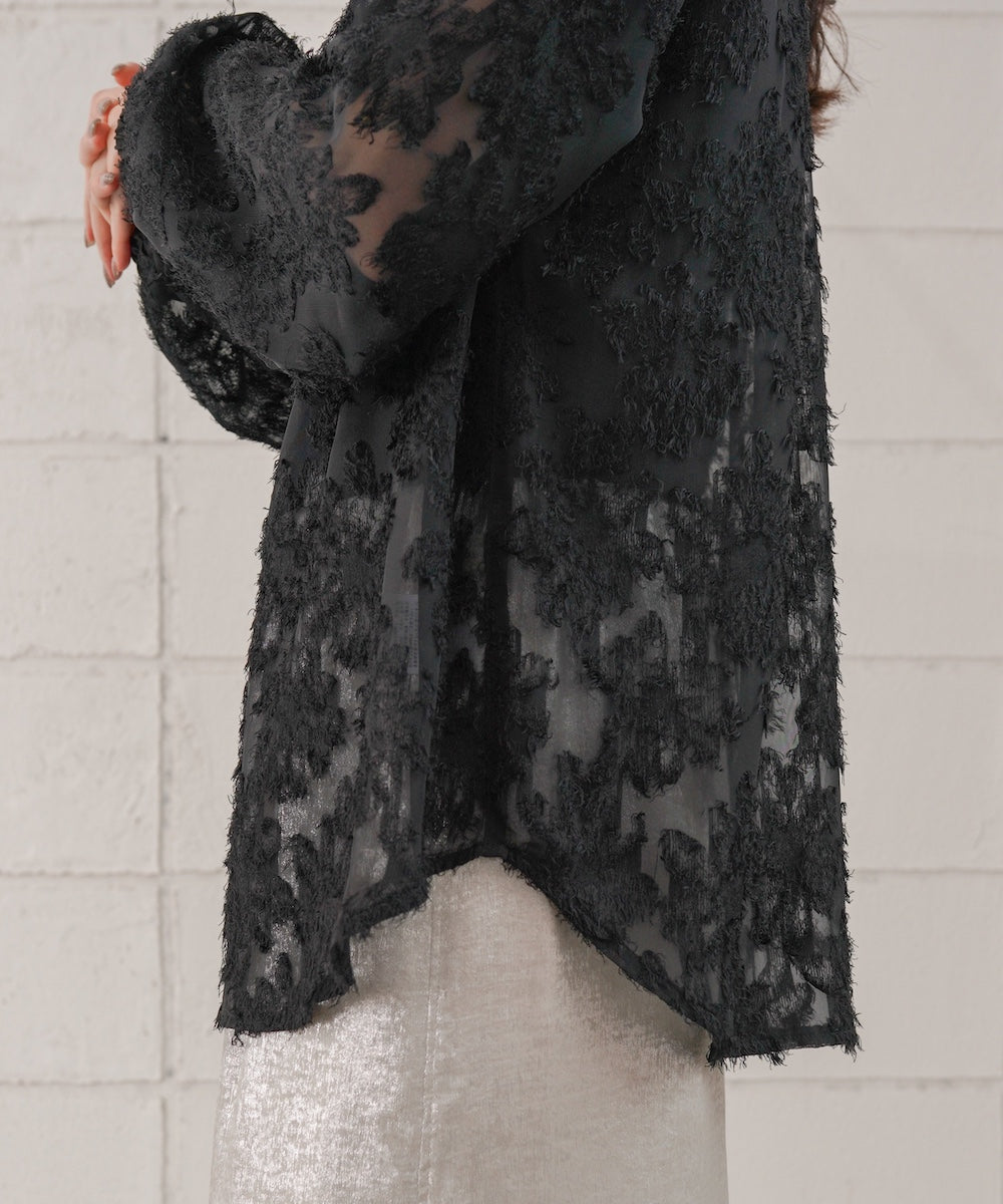 フェザージャガード前後２ＷＡＹロングブラウス