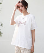 ロゴ刺繍デザインＴシャツ