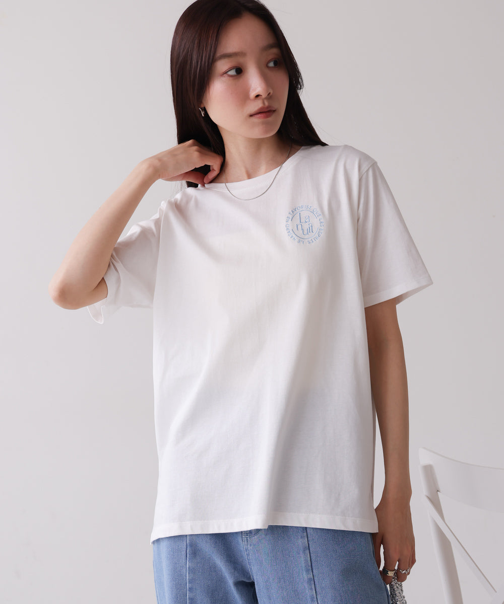バックロゴ刺繍Ｔシャツ
