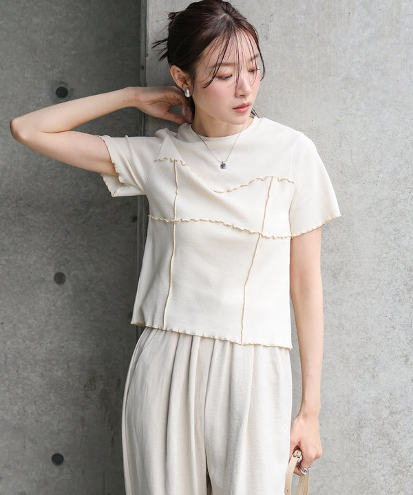 ビスチェライク配色メロウカットソー