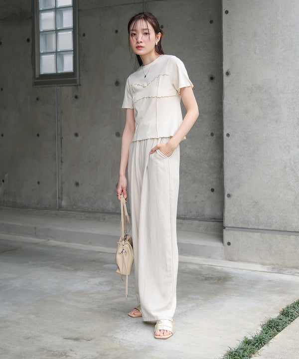 ビスチェライク配色メロウカットソー