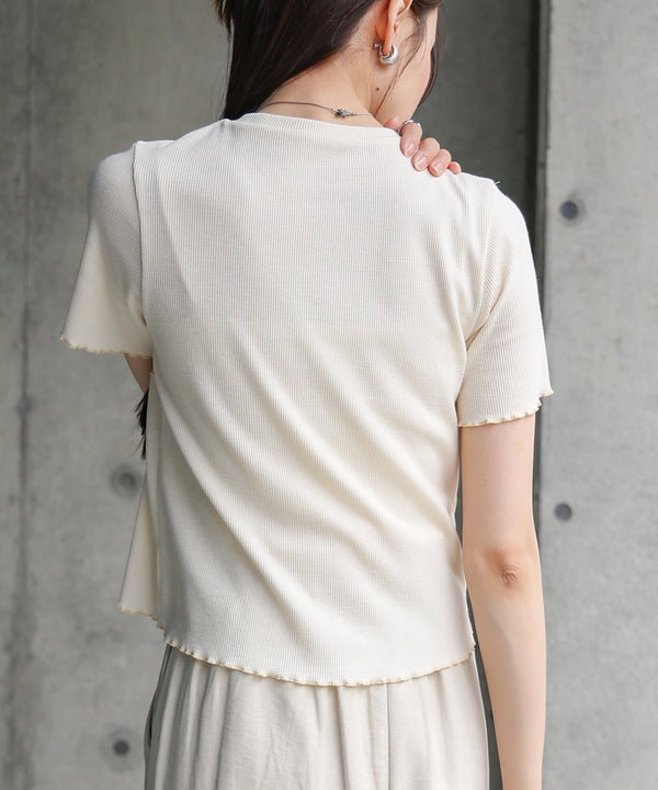 ビスチェライク配色メロウカットソー