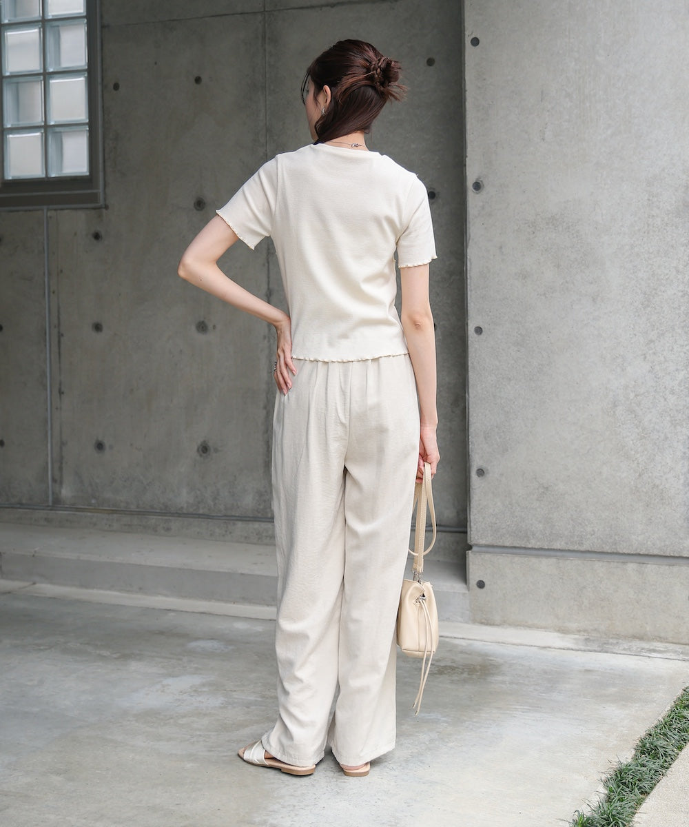 ビスチェライク配色メロウカットソー