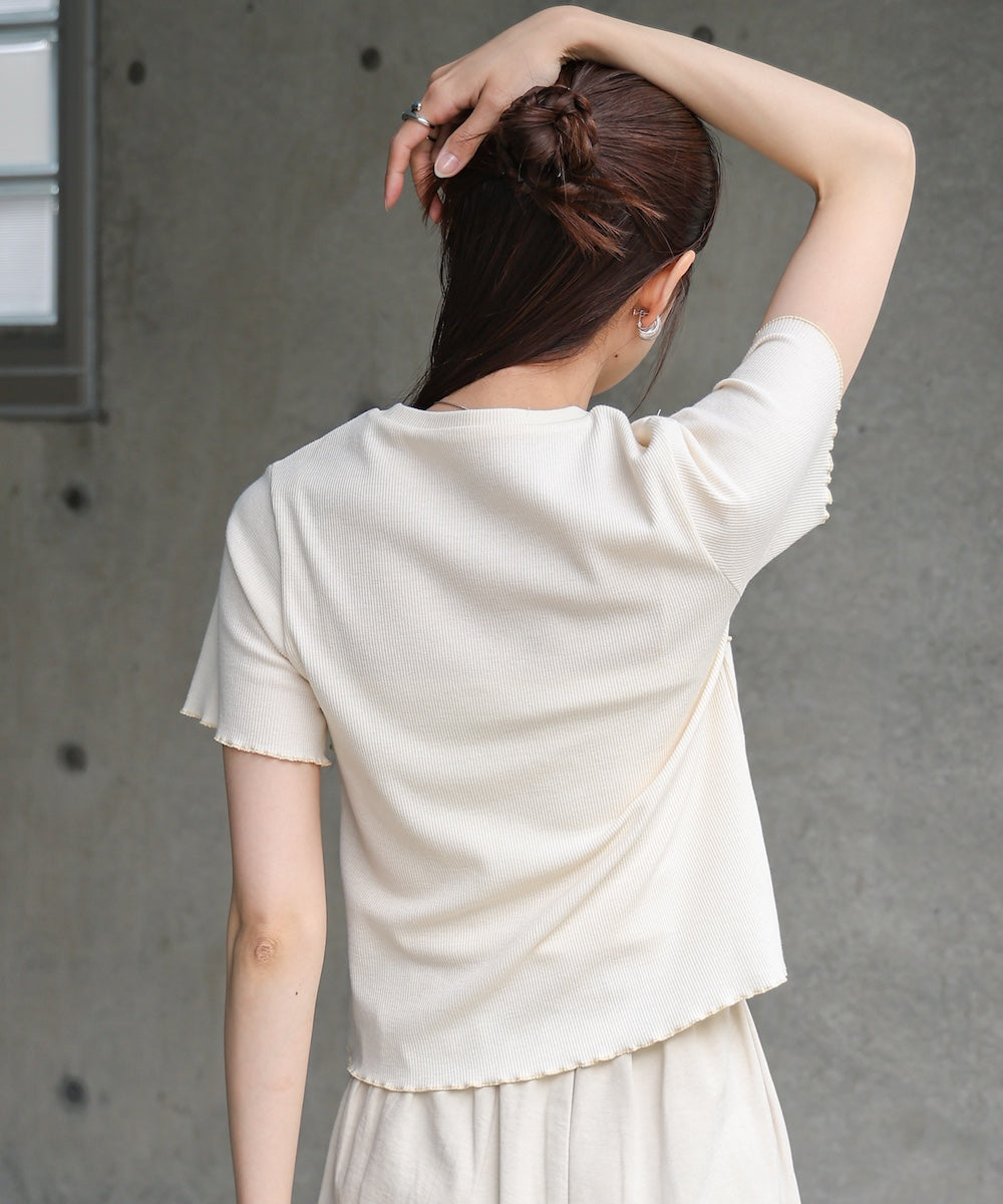 ビスチェライク配色メロウカットソー